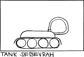 Tank sebevrah. Ilustrace: Martin Burian